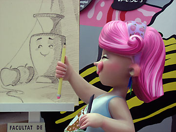 girl painting a still life