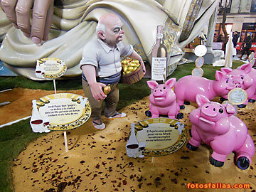 Jordi Pujol con cerdos
