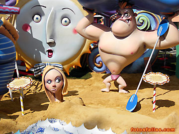 girl buried and strongman