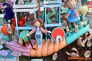 melón, sandía y pimientos